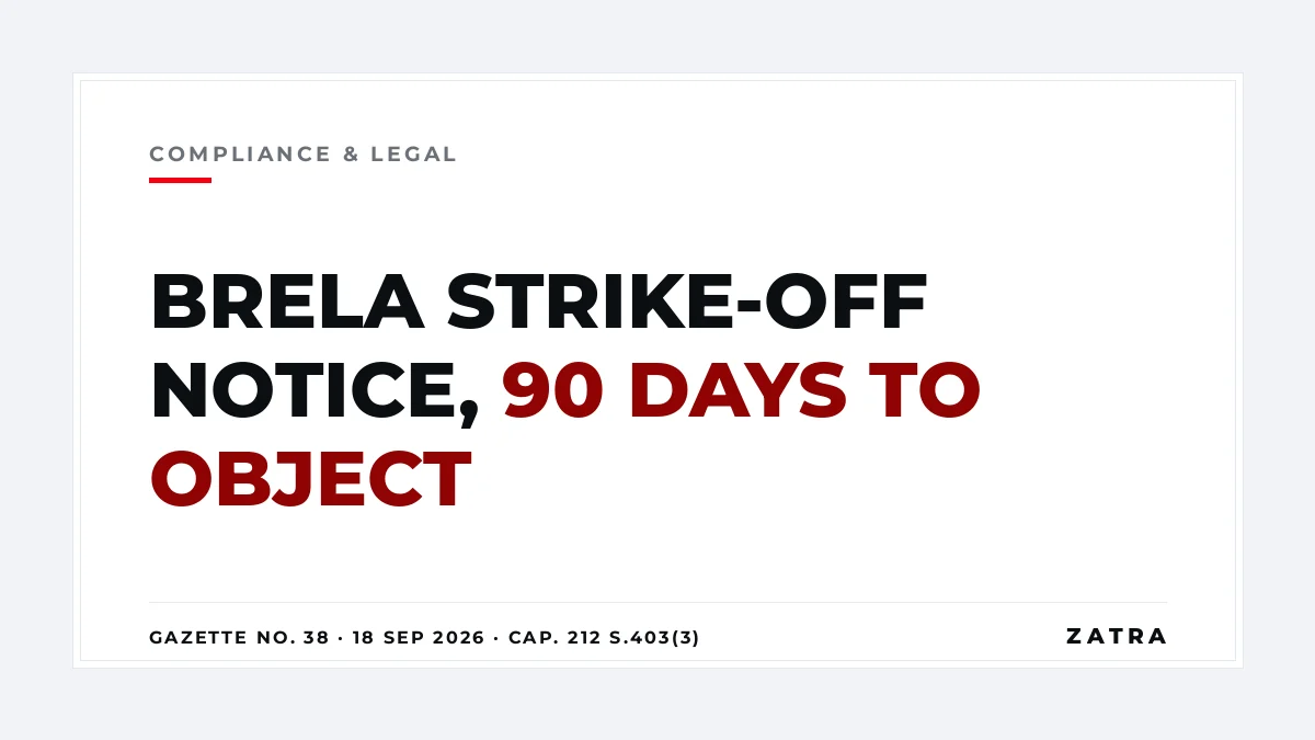 Cover: BRELA strike-off notice of 18 September 2026, 5,277 companies listed with 90 days to object