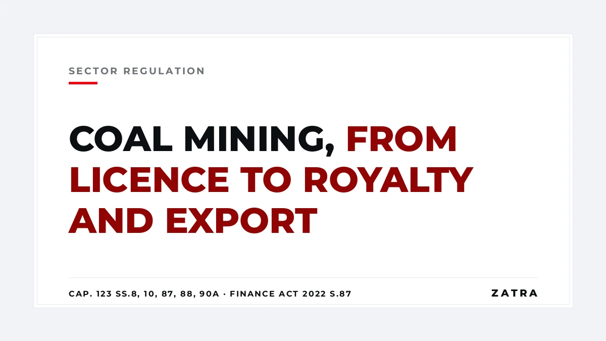 Cover: coal mining in Mainland Tanzania, from the licence and royalty bands to dealer rules, export permits and the southern coalfields