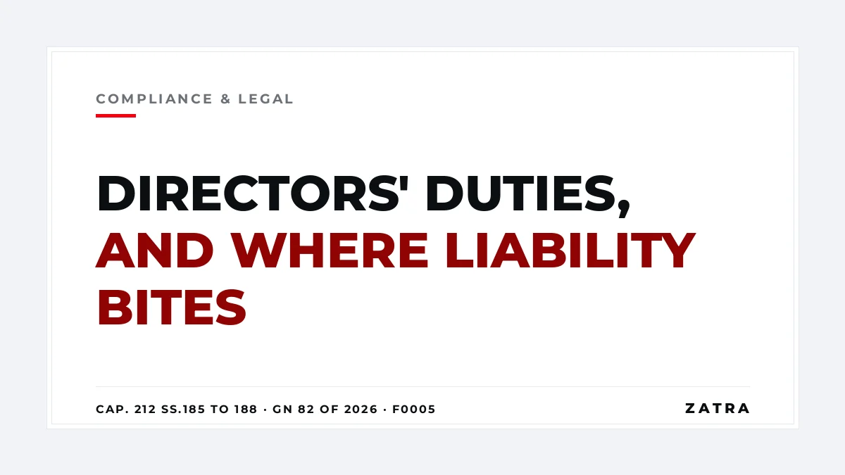 Cover: directors duties Tanzania under the Companies Act Cap. 212 R.E. 2023, sections 185 to 188, BRELA Forms 213a to 213c and fees F0005 and F0006