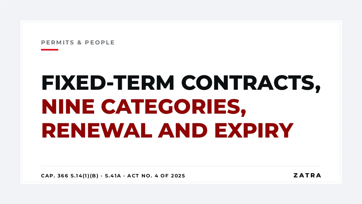 Cover: fixed-term employment contracts in Mainland Tanzania and Zanzibar under section 14(1)(b) of Cap. 366 as amended by Act No. 4 of 2025