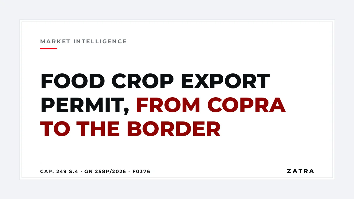 Cover: food crop export permit in Tanzania, from COPRA dealer registration to the TPHPA phytosanitary certificate and TANCIS export entry