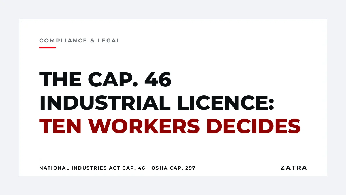 Cover: The Cap. 46 industrial licence — National Industries Act and OSHA Cap. 297