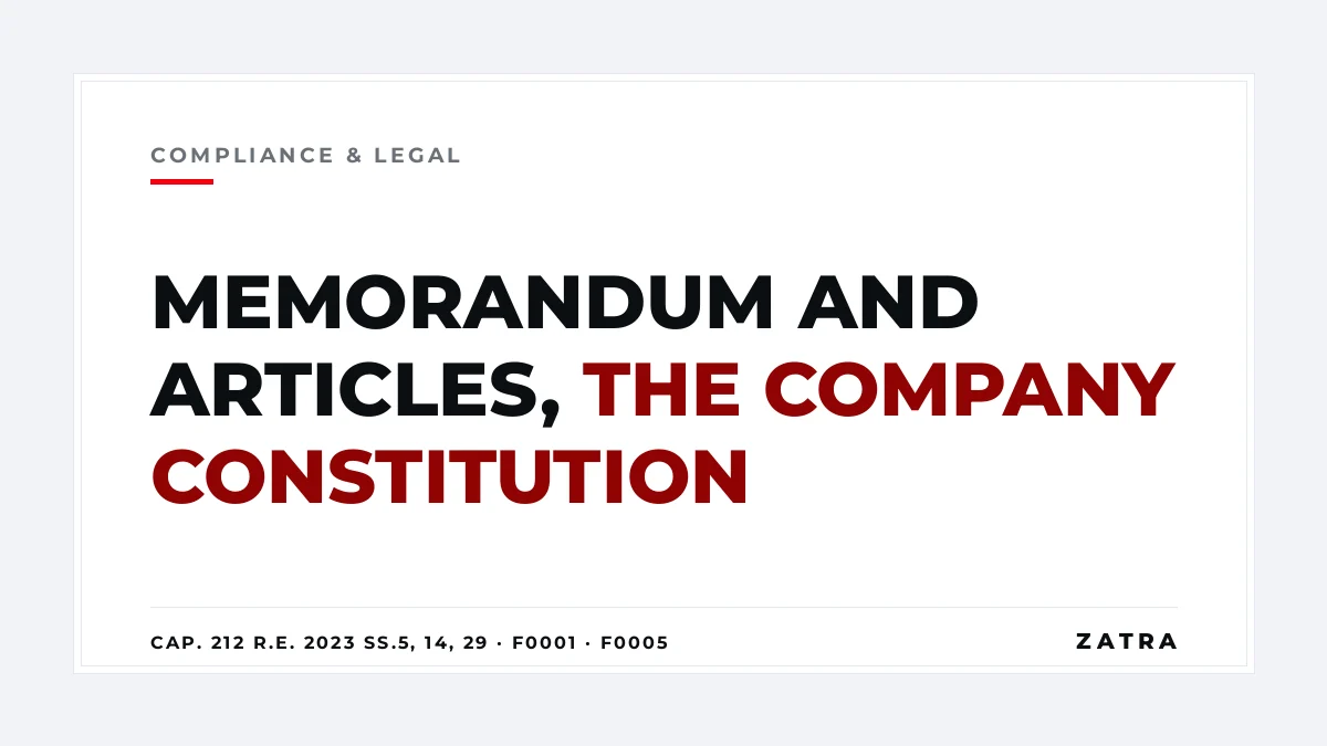 Cover: memorandum and articles of association Tanzania under the Companies Act Cap. 212 R.E. 2023, sections 5, 10, 14 and 29, with BRELA fees F0001 and F0005