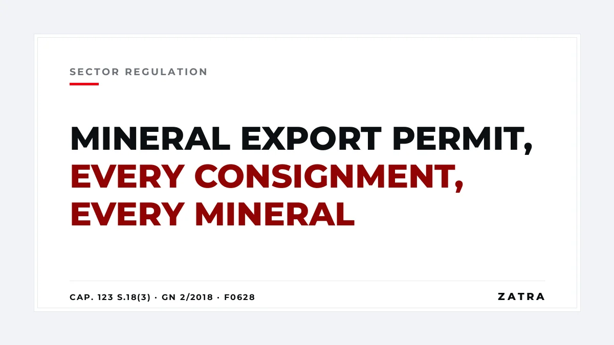 Cover: the Mining Commission export permit for minerals from Mainland Tanzania under the Mining Act Cap. 123 and GN 2 of 2018