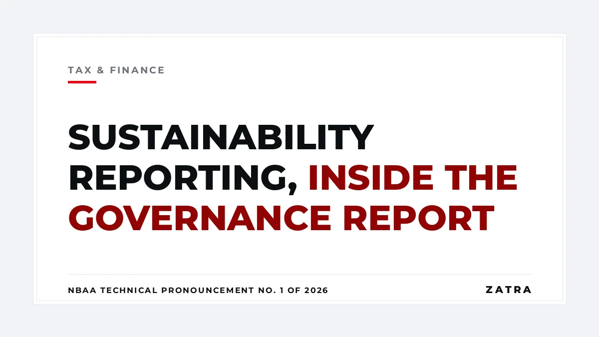Cover: NBAA Technical Pronouncement No. 1 of 2026 on sustainability disclosures in the report by those charged with governance