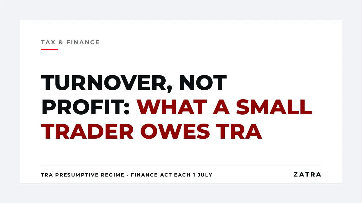 Cover: presumptive tax and the small trader in Tanzania — turnover bands, the VAT thresholds and the fiscal receipt