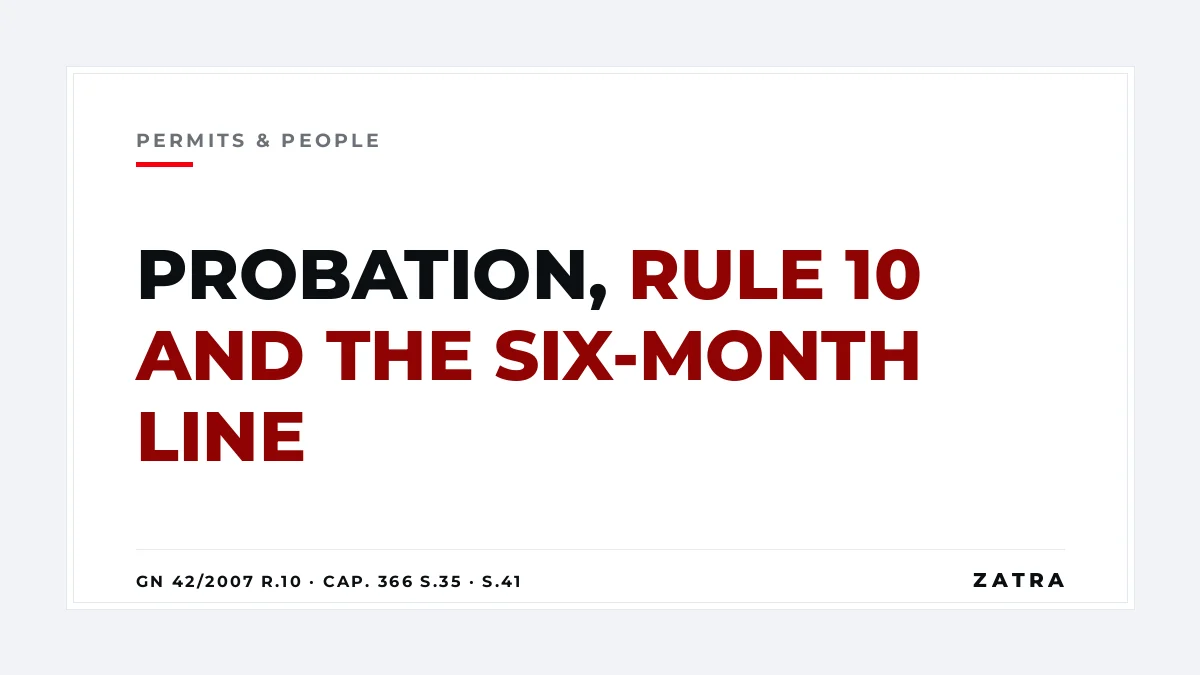 Cover: probation period for employers in Mainland Tanzania and Zanzibar under Rule 10 of GN 42 of 2007 and section 35 of Cap. 366