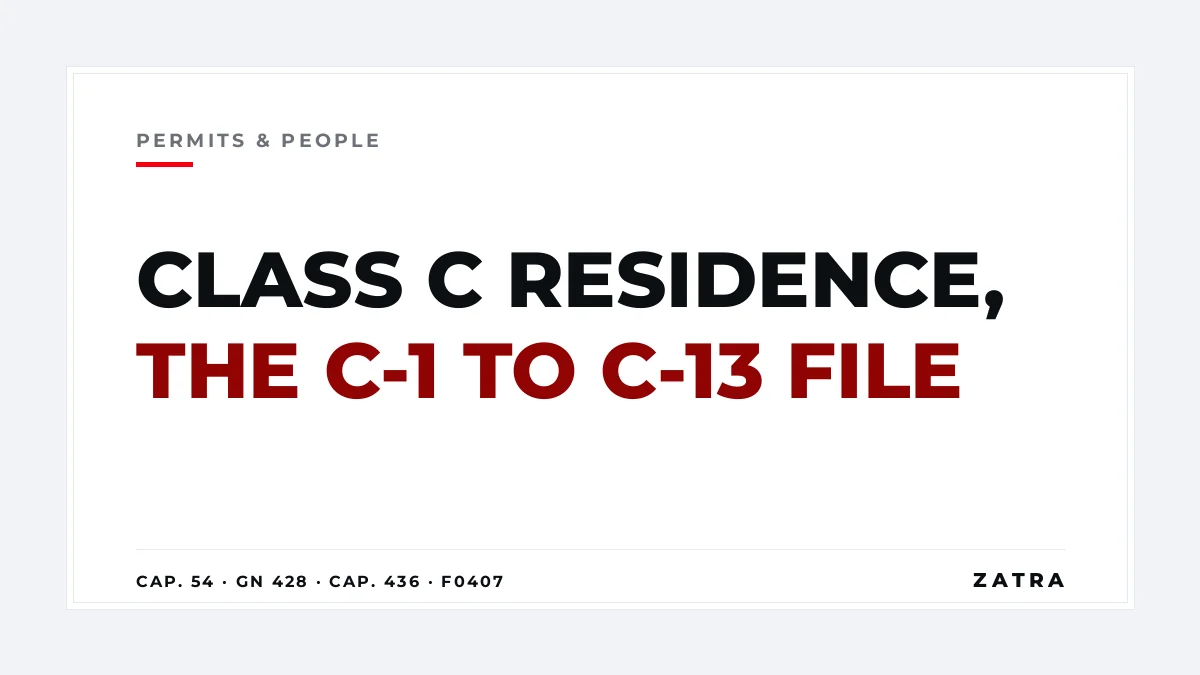 Cover: residence permit Class C Tanzania, codes C-1 to C-13 under GN 428 of 2023 and fee line F0407