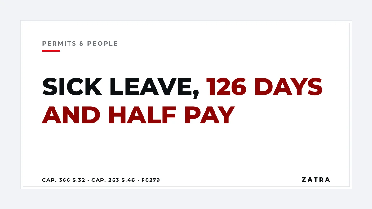 Cover: sick leave for employers in Mainland Tanzania and Zanzibar under section 32 of Cap. 366, with 63 days on full pay and 63 days on half pay