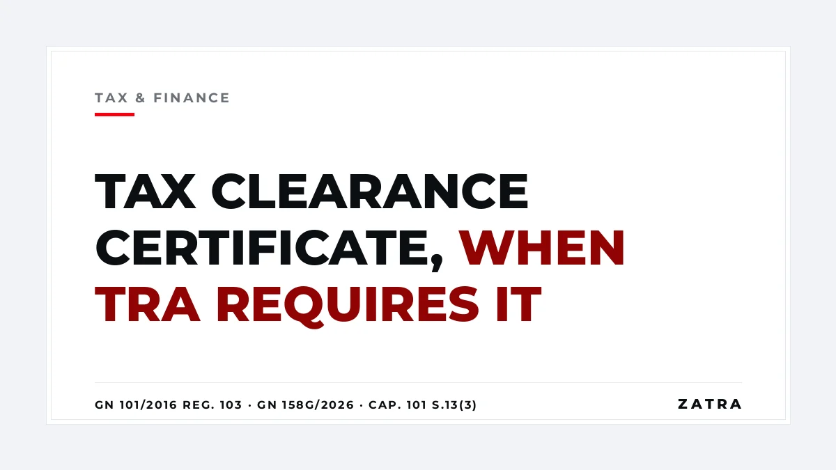 Cover: TRA tax clearance certificate in Tanzania, when it is required and how to apply