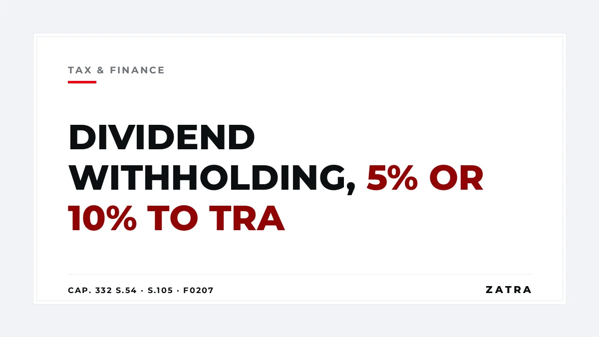 Cover: withholding tax on dividends paid by Tanzanian companies under the Income Tax Act Cap. 332 R.E. 2023
