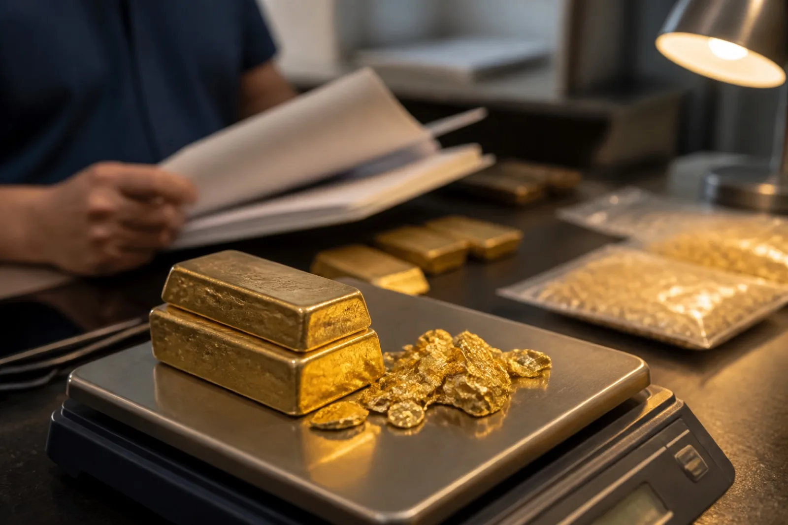 gold bars being weighed for export: Tanzania, Uganda and DRC are three mining codes, not one East Africa gold licence