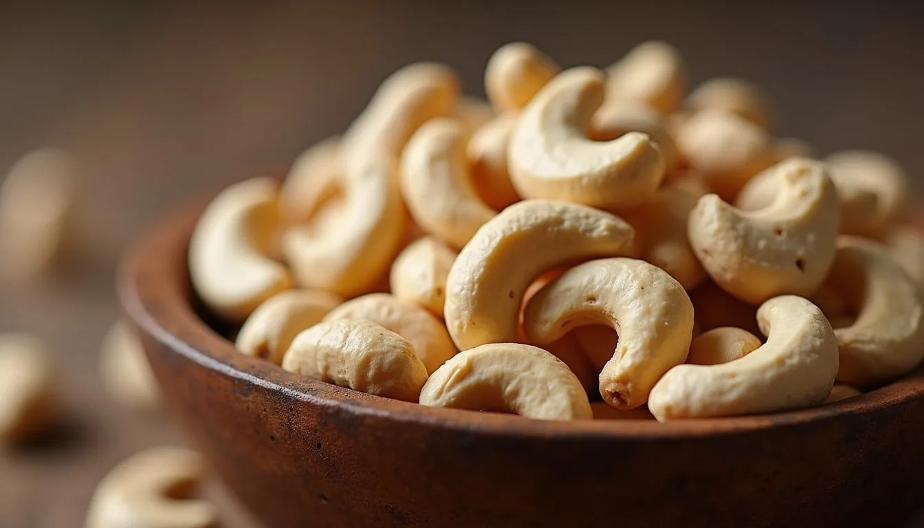 Shelled cashew kernels in a bowl: wholesale grade is a commercial specification, not a Board auction