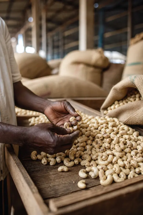 Cashew quality check before Tanzania export sourcing